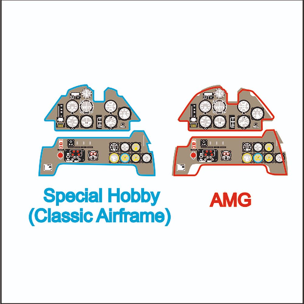 Yahu Models YMA4846 Me 109 B Instrument Panel Special Hobby 1/48