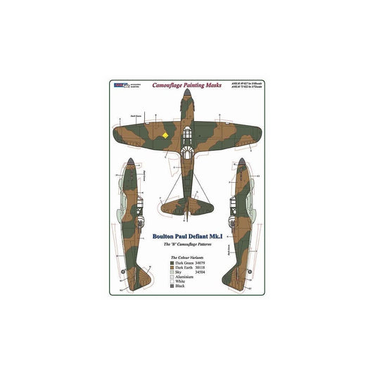 1:48 Defiant Mk.I "B" Camouflage Masking Set AMLM49027 AML