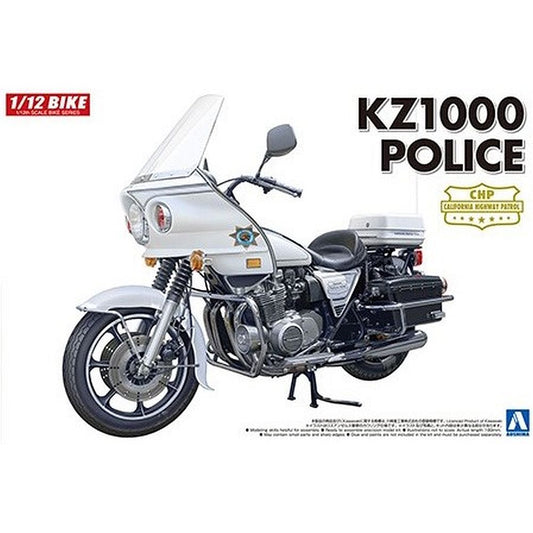 Aoshima 05459 Kawasaki KZ1000 Police California Highway Patrol CHIPS 1/12