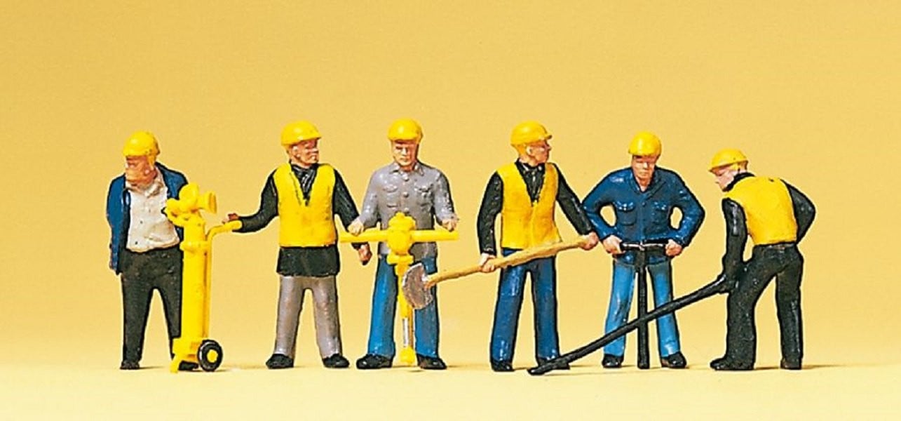 Preiser 10035 00/H0 Scale Track Maintenance Gang with Tools Model Railway Figures - SGS Model Store