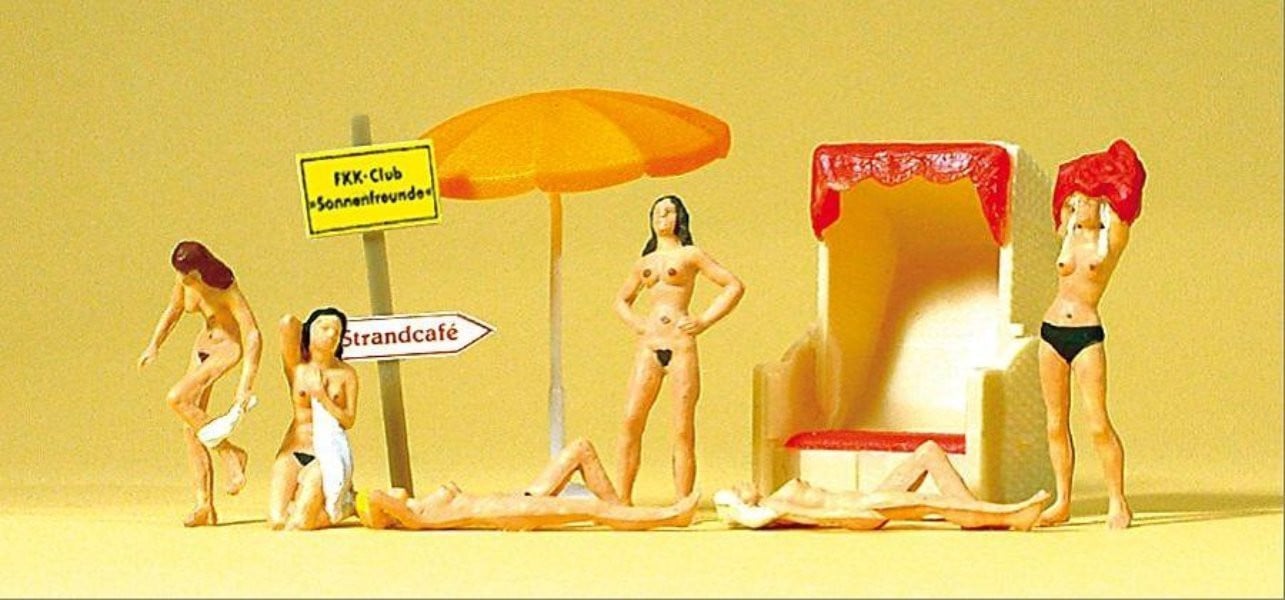 Preiser 10107 00/H0 Nude Bathers Model Railway Figure Set - SGS Model Store
