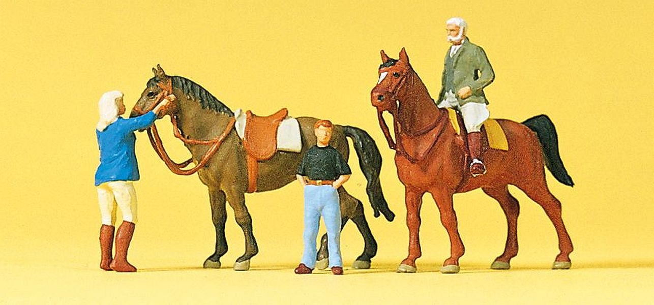 Preiser 10503 00/H0 Scale Horses at the Riding School Model Railway Figures - SGS Model Store