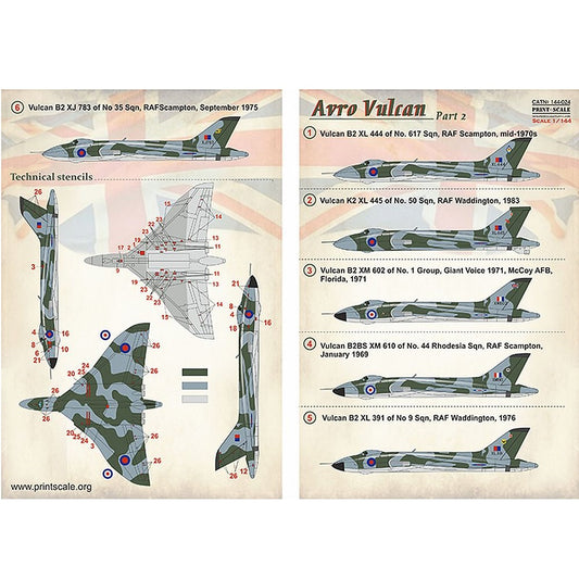 Print Scale 144-024 1/144 Avro Vulcan B.2 Part 2 Decals