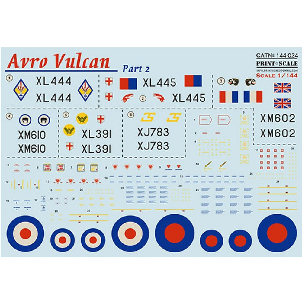 Print Scale 144-024 1/144 Avro Vulcan B.2 Part 2 Decals