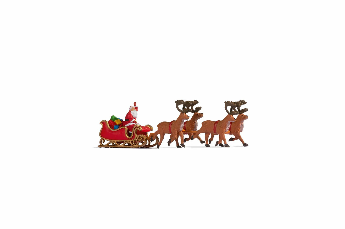 Noch 15924 Santa Claus With Reindeer Hauled Sleigh Figure Set HO Gauge