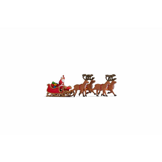 Noch 15924 Santa Claus With Reindeer Hauled Sleigh Figure Set HO Gauge