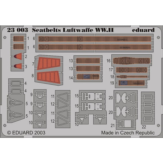 Eduard 23003 Seatbelts Luftwaffe WWII 1/24