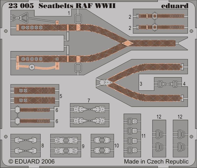 Eduard 23005 1/24 Photo etched Seat belts RAF WWII early version - SGS Model Store