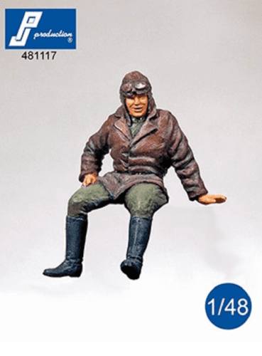 PJ Production 481117 1/48 WWI pilot seated outside aircraft Resin Figure - SGS Model Store