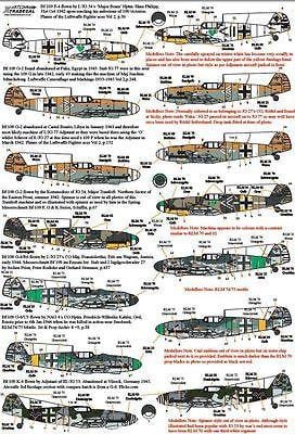 Xtradecal X72264 1/72 Messerschmitt Bf-109 Stab markings Pt 2 Model Decals - SGS Model Store