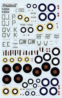 Xtradecal X72075 1/72 Supermarine Spitfire Mk.I/Mk.II Model Decals - SGS Model Store