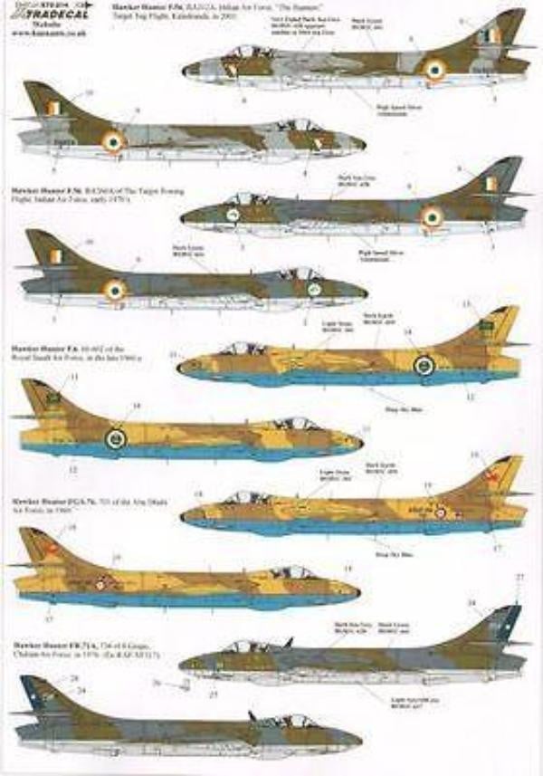 Xtradecal X72214 1/72 International Hawker Hunters Model Decals - SGS Model Store