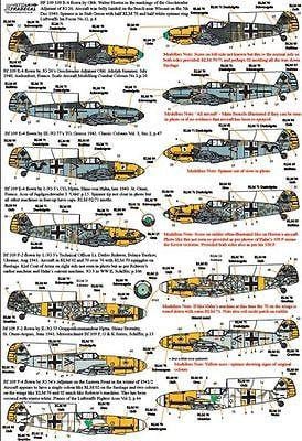 Xtradecal X72264 1/72 Messerschmitt Bf-109 Stab markings Pt 2 Model Decals - SGS Model Store