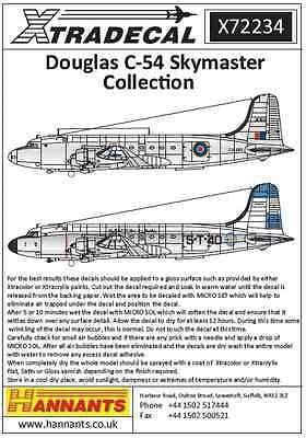 Xtradecal X72234 1/72 Douglas C-54 Skymaster Model Decals - SGS Model Store