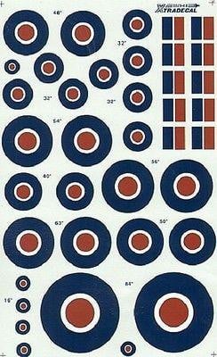 Xtradecal X48029 1/48 RAF National Insignia/Roundels C Type Sizes Model Decals - SGS Model Store