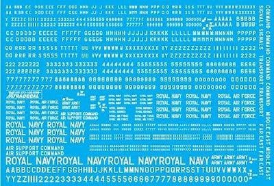 Xtradecal X72158 1/72 RAF 4, 6, 8 and 12 inch White Letters, Numerals and Titles - SGS Model Store