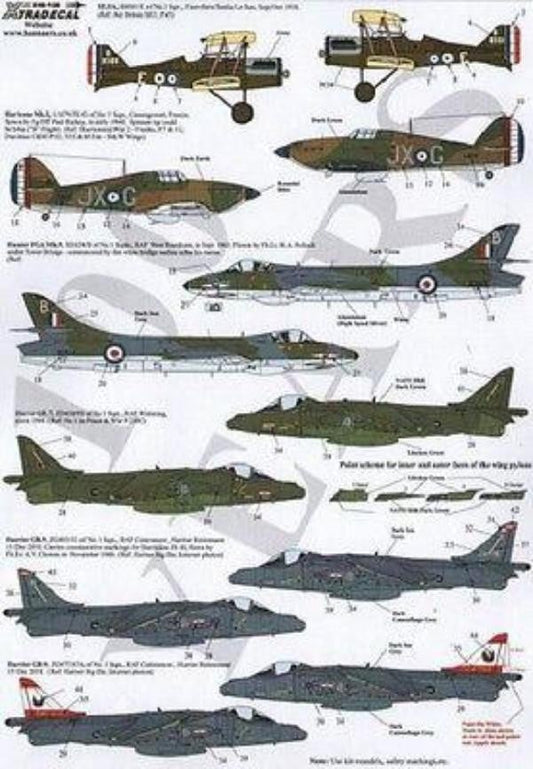 Xtradecal X48108 1/48 RFC/RAF 100 Years of 1 Squadron Model Decals - SGS Model Store
