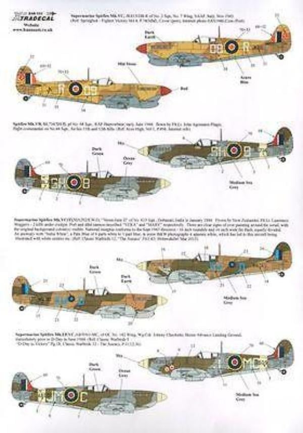 Xtradecal X48132 1/48 Supermarine Spitfire Mk.Vb/c Model Decals - SGS Model Store
