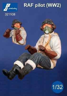 PJ Production 321108 1/32 RAF Pilot WWII seated in aircraft Resin Figure - SGS Model Store