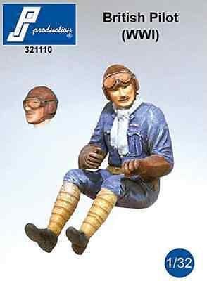 PJ Production 321110 1/32 British (WWI) pilot seated in aircraft Resin Figure - SGS Model Store
