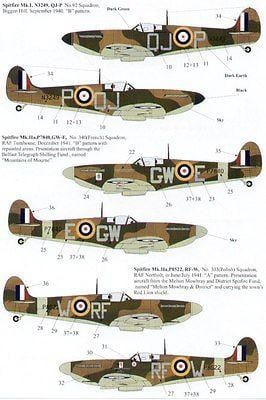 Xtradecal X72075 1/72 Supermarine Spitfire Mk.I/Mk.II Model Decals - SGS Model Store