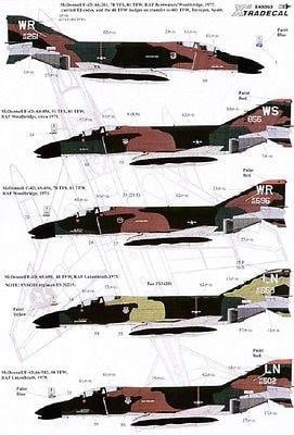 Xtradecal X48063 1/48 USAFE F-4D and RF-4C Phantoms in England Pt 2 Model Decals - SGS Model Store