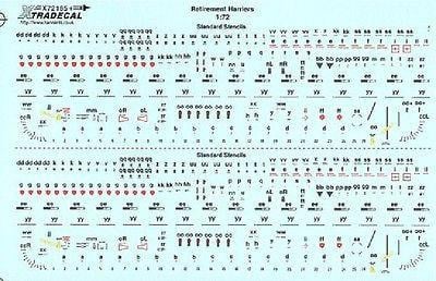 Xtradecal X72185 1/72 UK Air Arm Update Harrier Retirement Model Decals - SGS Model Store