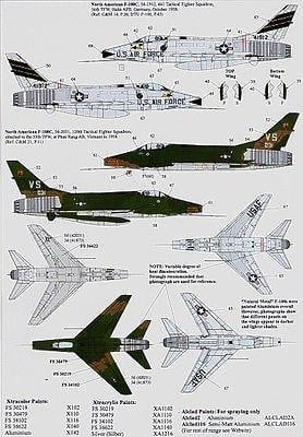 Xtradecal X72109 1/72 North-American F-100C Super Sabre Model Decals - SGS Model Store