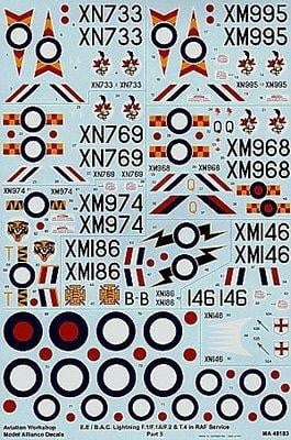 Model Alliance MA-48183 1/48 BAC/EE Lightning Part 5 Model Decals - SGS Model Store