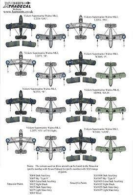 Xtradecal X48174 1/48 Vickers Supermarine Walrus Collection Model Decals - SGS Model Store