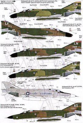 Xtradecal X72072 1/72 USAFE UK based McDonnell F-4 Phantoms Model Decals - SGS Model Store