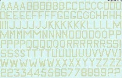 Xtradecal X48023 1/48 Sky RAF 24" and 30" Code Letters Model Decals - SGS Model Store