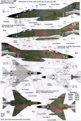 Xtradecal X72072 1/72 USAFE UK based McDonnell F-4 Phantoms Model Decals - SGS Model Store