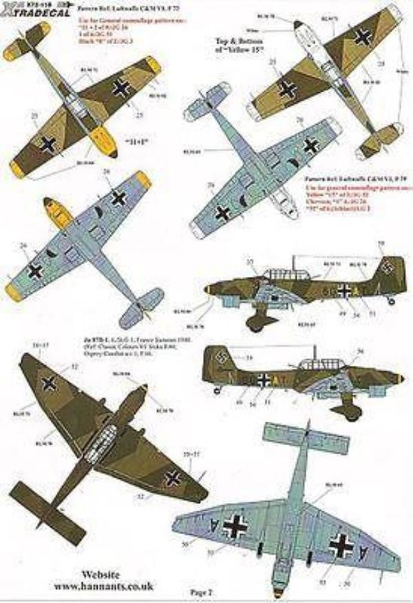 Xtradecal X72118 1/72 Battle of Britain 70th Anniversary Luftwaffe Model Decals - SGS Model Store