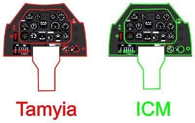 Yahu Models YMA4818 1/48 P-51B/P-51C Mustang Instrument Panel for ICM and Tamiya - SGS Model Store
