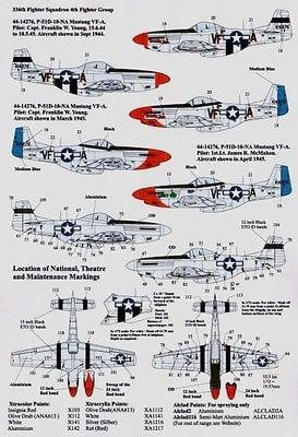 Xtradecal X72099 1/72 P-51D Mustang's from the 4th FG Model Decals - SGS Model Store
