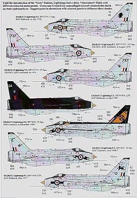 Xtradecal X72097 1/72 BAC/EE Lightning F.3 Model Decals - SGS Model Store