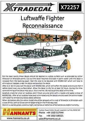 Xtradecal X72257 1/72 Luftwaffe Reconnaissance Fighters Model Decals - SGS Model Store