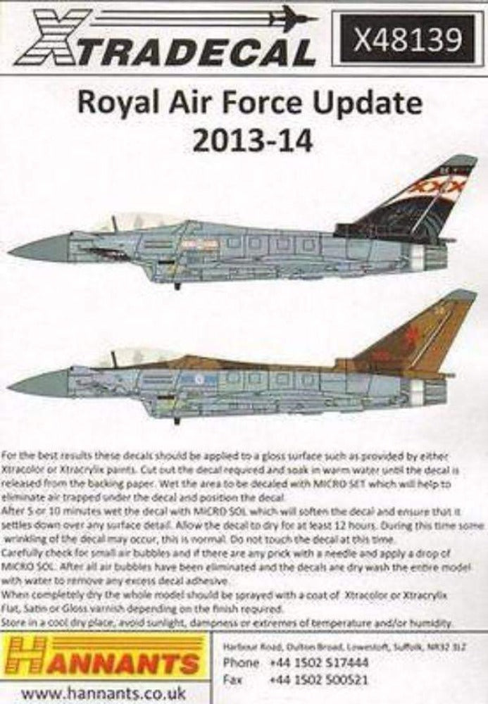 Xtradecal X48139 1/48 RAF 2014 Update Model Decals - SGS Model Store