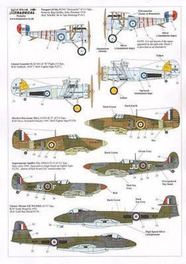Xtradecal X72132 1/72 RAF 111 Squadron History 1918 - 2011 Model Decals - SGS Model Store