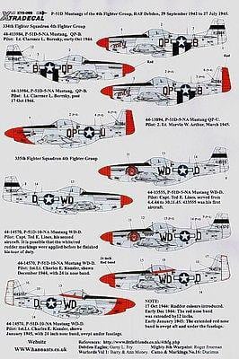 Xtradecal X72099 1/72 P-51D Mustang's from the 4th FG Model Decals - SGS Model Store