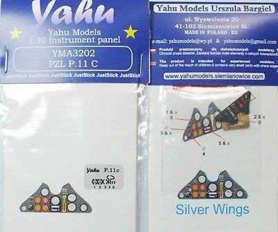 Yahu Models YMA3202 1/32 PZL P.11c Instrument Panel for Silver Wings - SGS Model Store