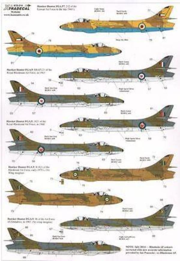 Xtradecal X72214 1/72 International Hawker Hunters Model Decals - SGS Model Store