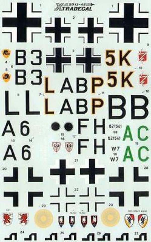 Xtradecal X48013 1/48 Junkers Ju 88A-4/D-1/G-6C Model Decals - SGS Model Store
