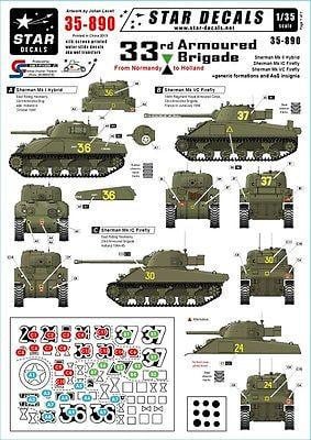 Star Decals 35-890 1/35 British 33rd Armoured Brigade Normandy to Holland Decals - SGS Model Store