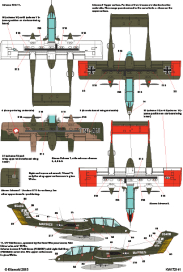 Kits-World KW172141 1/72 North American Rockwell OV-10 Bronco Model Decals - SGS Model Store