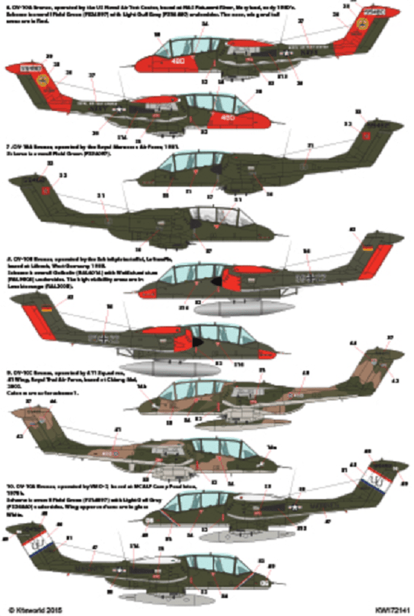 Kits-World KW172141 1/72 North American Rockwell OV-10 Bronco Model Decals - SGS Model Store