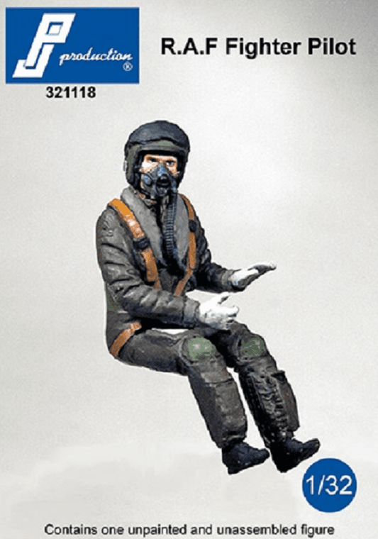 PJ Production 321118 1/32 RAF Fighter Pilot seated in aircraft Resin Figure - SGS Model Store