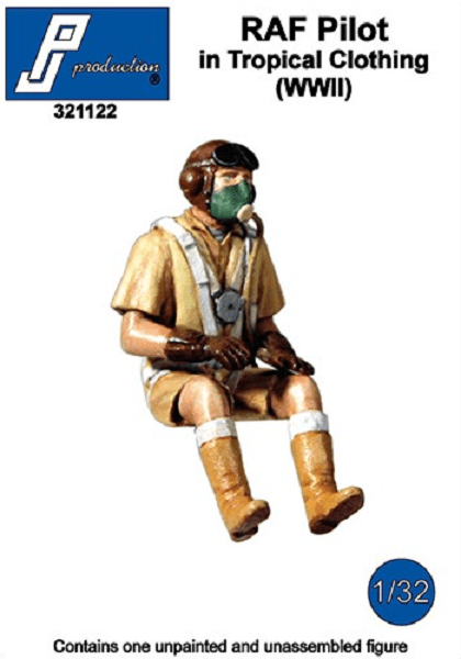 PJ Production 321122 1/32 RAF Pilot in Tropical Clothing (WWII) Resin Figure - SGS Model Store
