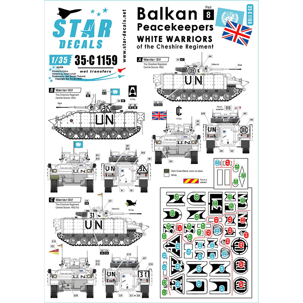 Star Decals 35-C1159 Balkan Peacekeepers Part 8 White Warriors 1/35